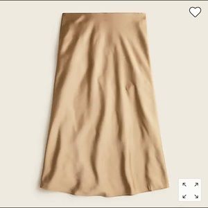 J. Crew Satin Skirt in Camel / Gold